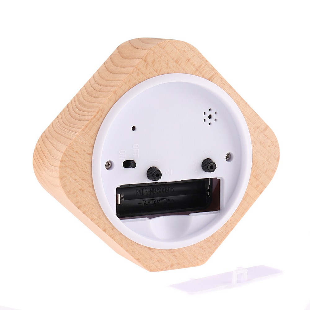 Digital LED Pointer solid Wooden Alarm Clock for Bedroom Table Decoration