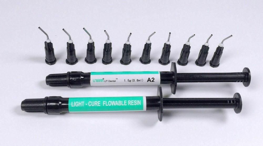 Dental Composite Resin Flowable Light Cure Flow Uteeth A1 A2 A3 2pc/Set