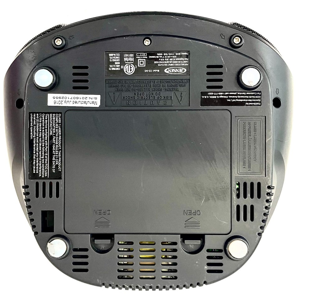 Jensen CD - 545 BLACK Portable handle FM Stereo CD Player