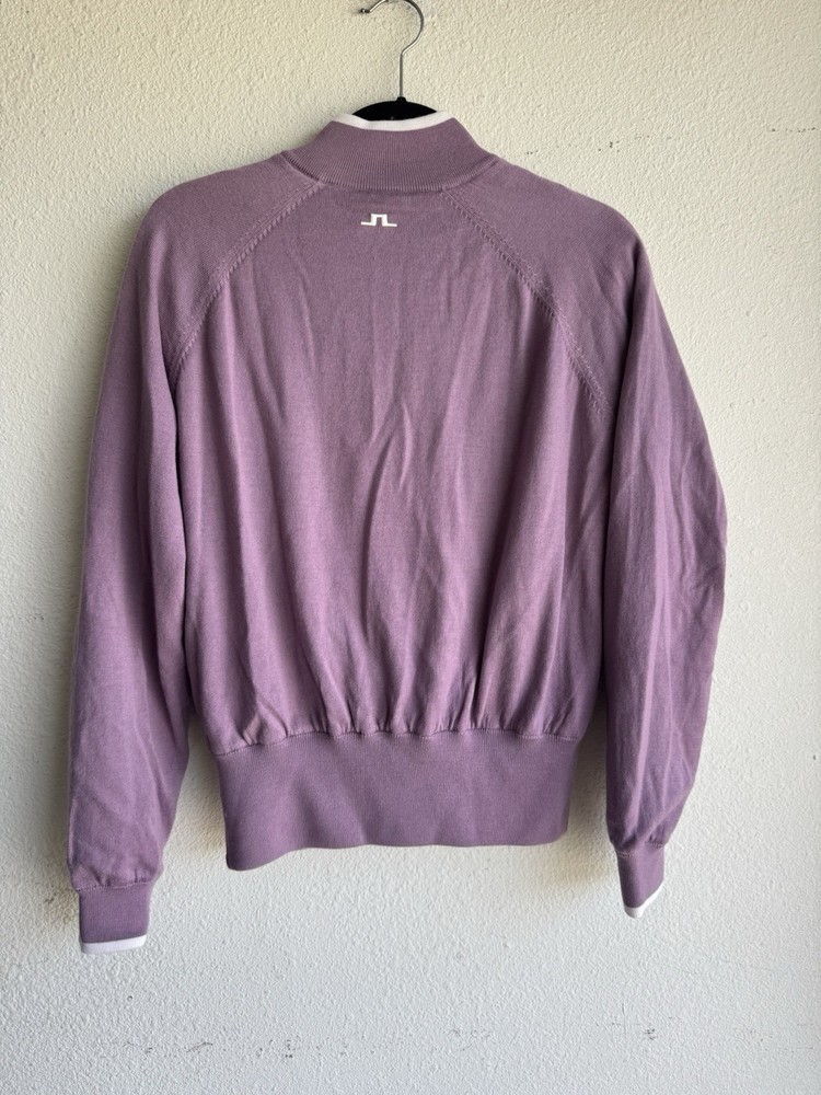 J.Lindeberg Ruth Windbreaker Pullover Wool Sweater Size M Very Grape
