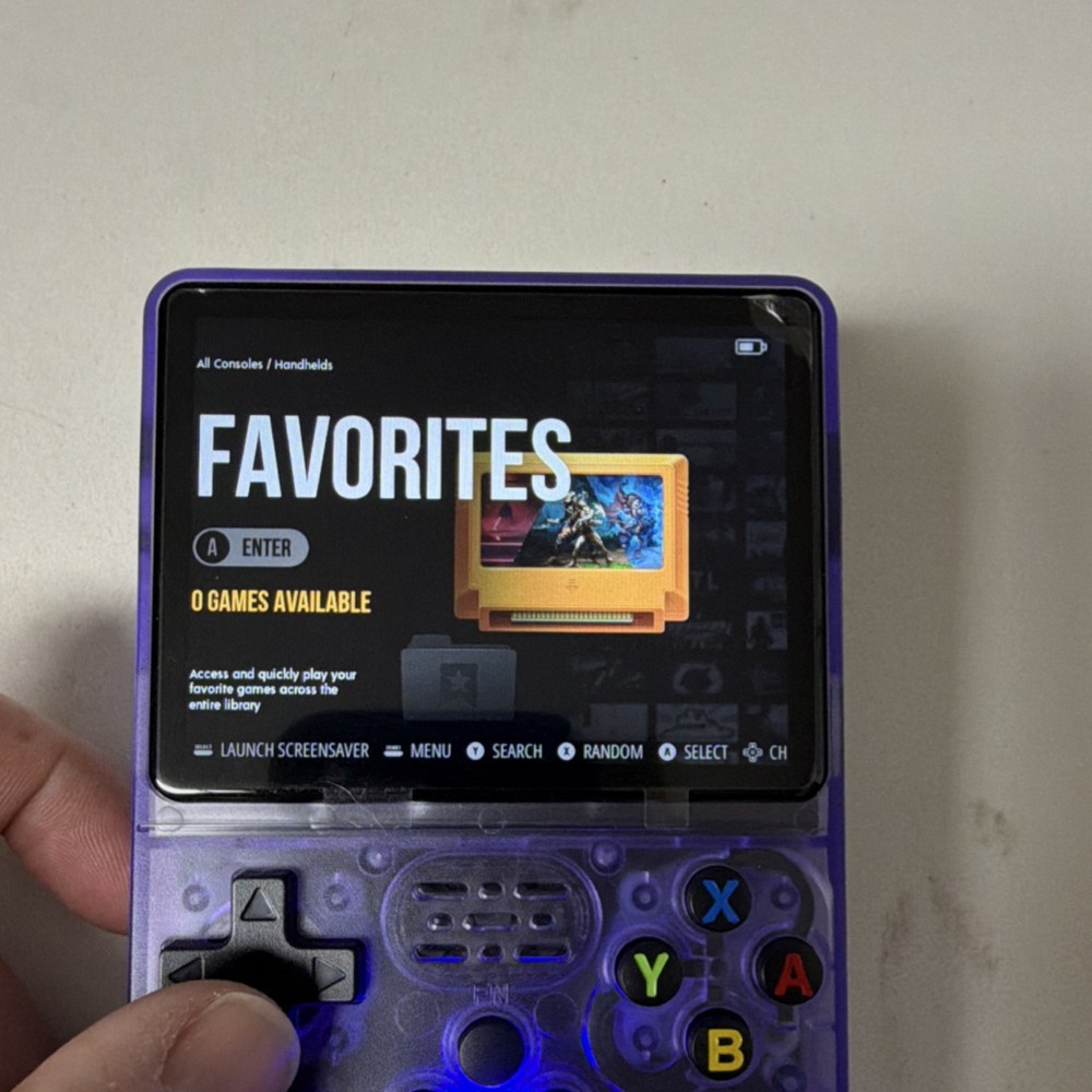 R36S Open Source Handheld Game Console Purple Transparent USB-C