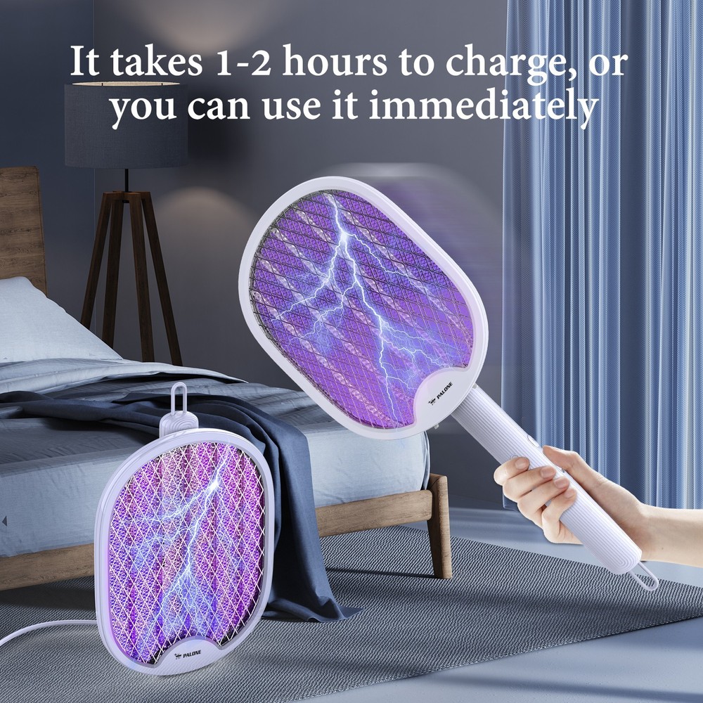Multi functional electric mosquito swatter, handheld, wall mounted, desktop