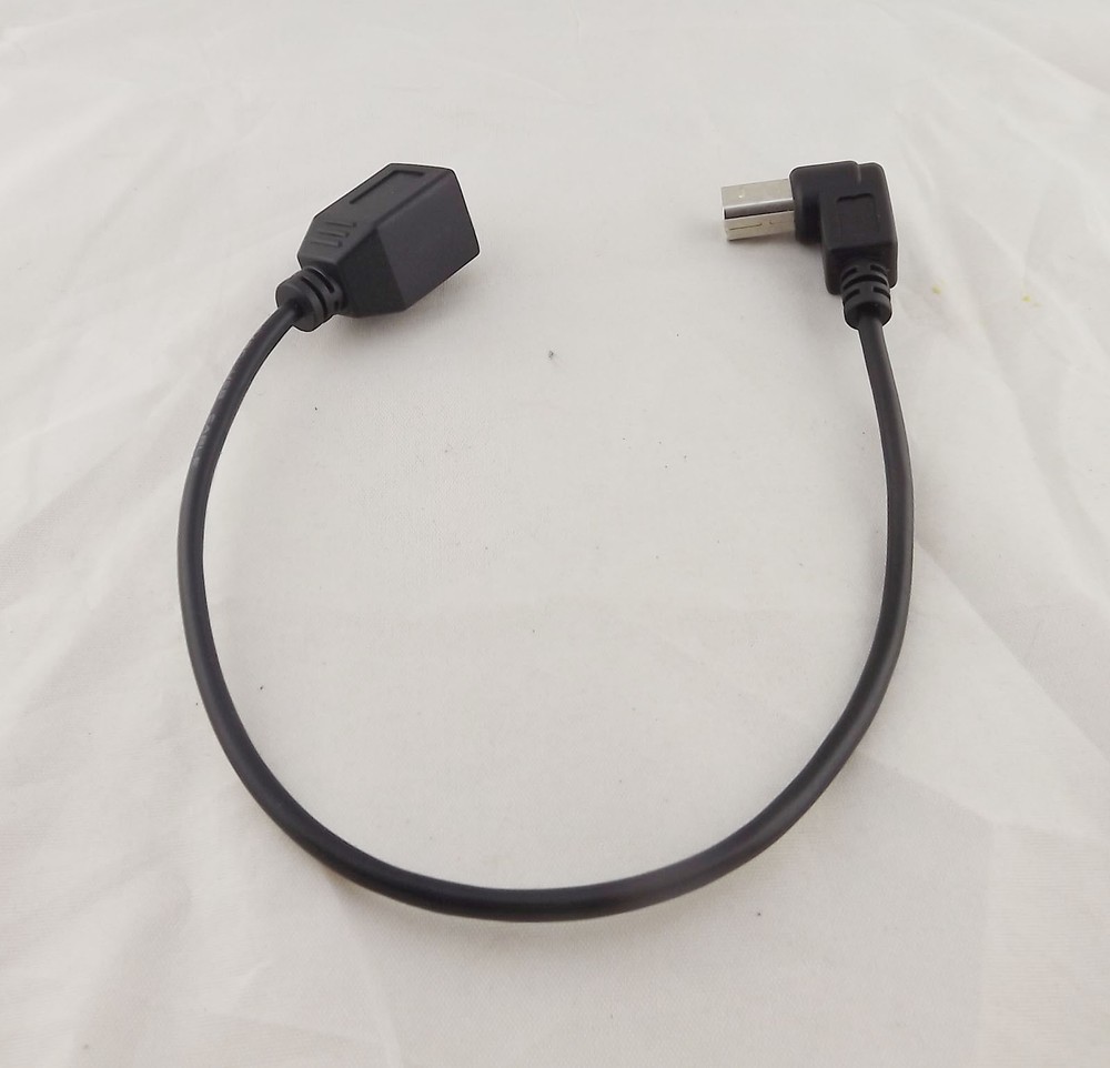 USB 2.0 B Female To Down Angle USB B Male Printer Short Data Cable Adapter 1ft