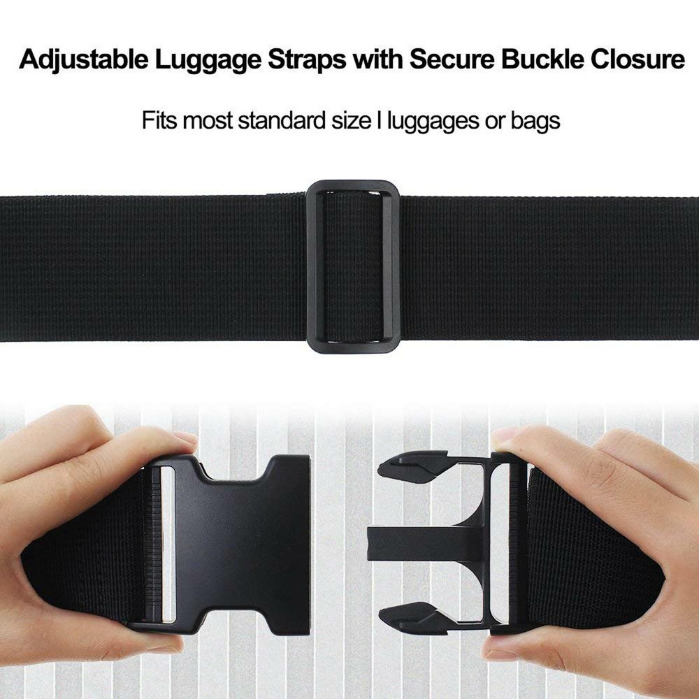 [6 Pack] Multi Adjustable & Flexible Add-A-Bag Straps for Big or Small Luggages