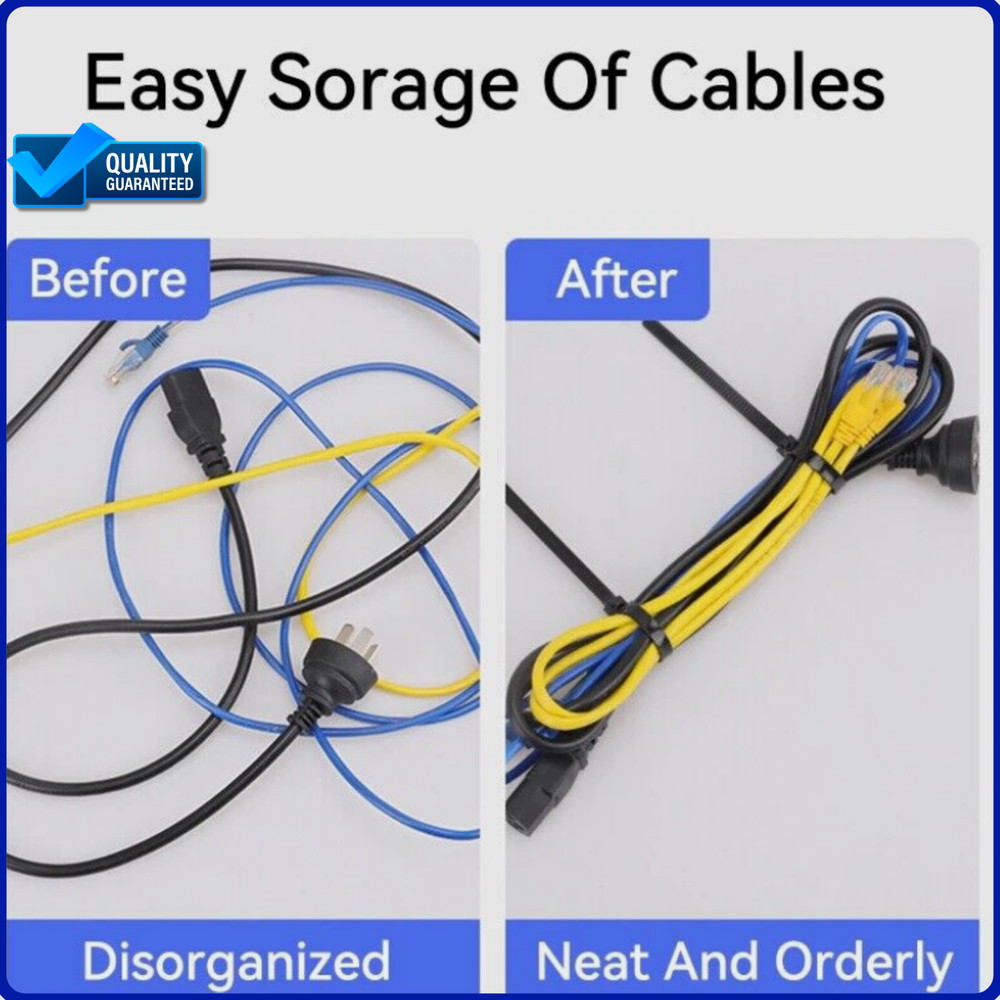Cable Zip Ties Releasable Reusable Wrap Wire Removable Nylon Plastic Heavy Duty