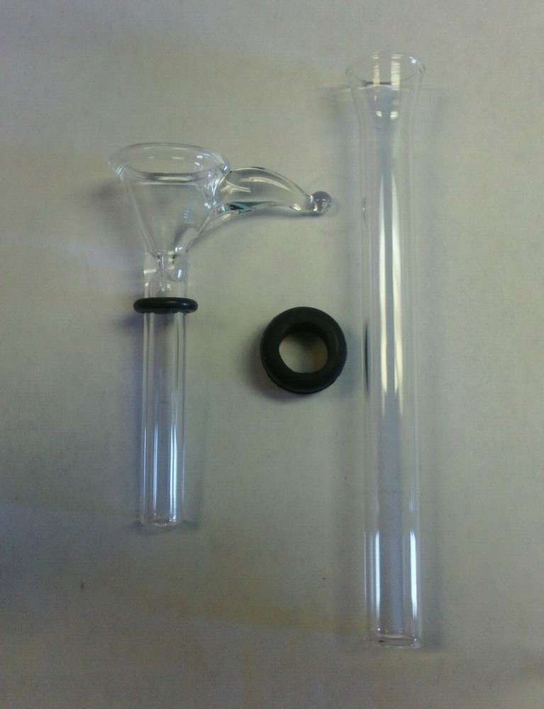 CLEAR 3" GLASS PULL BOWL & 4.75" GLASS DOWN STEM WATERPIPE REPLACEMENT PARTS KIT