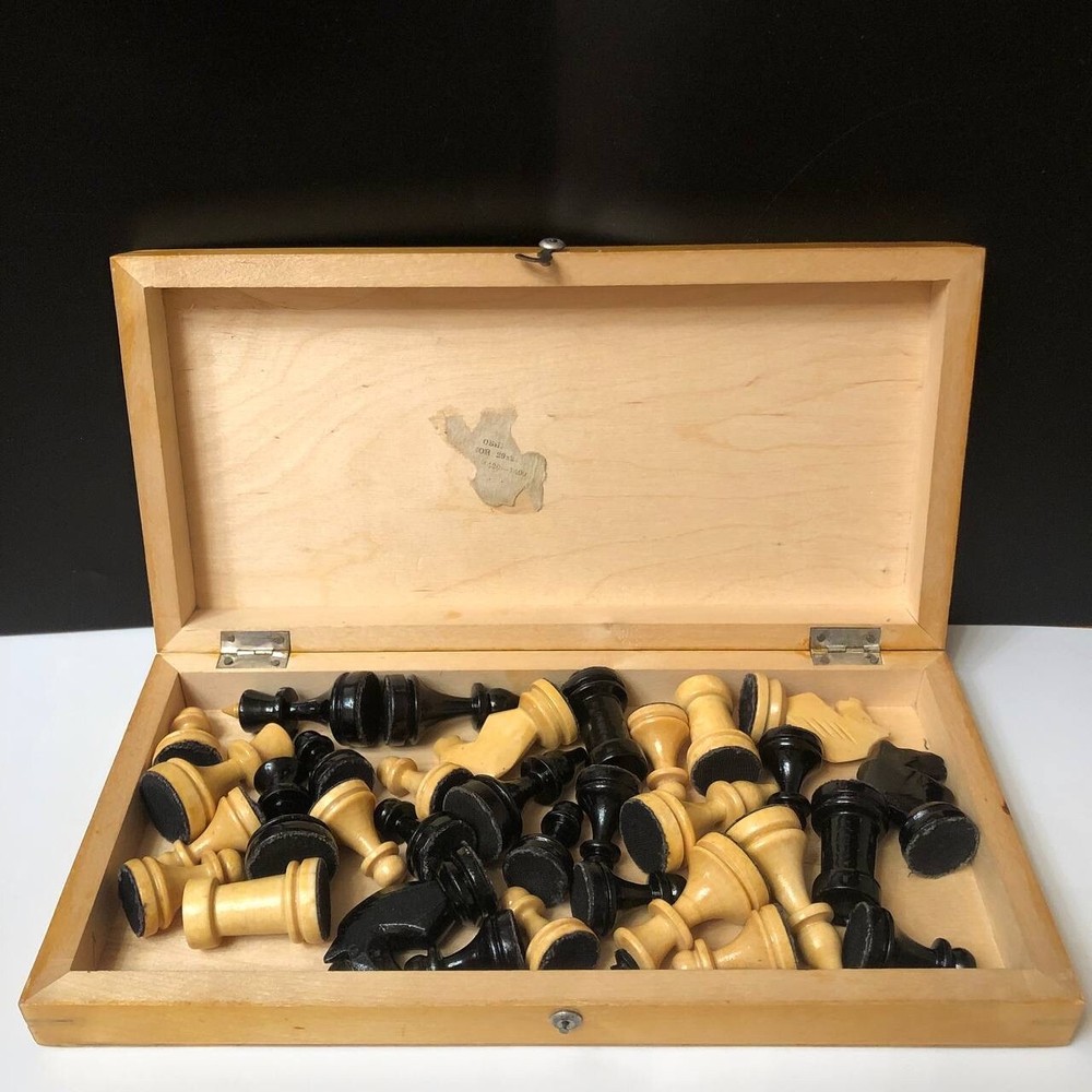 Vintage soviet Wood Chess 1960s