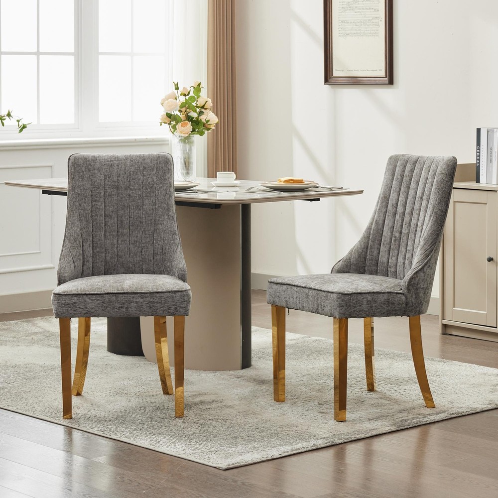 Rayon Cloth Flocking Chenille Dining Chairs Channel Kitchen Dinner Chair Comfy