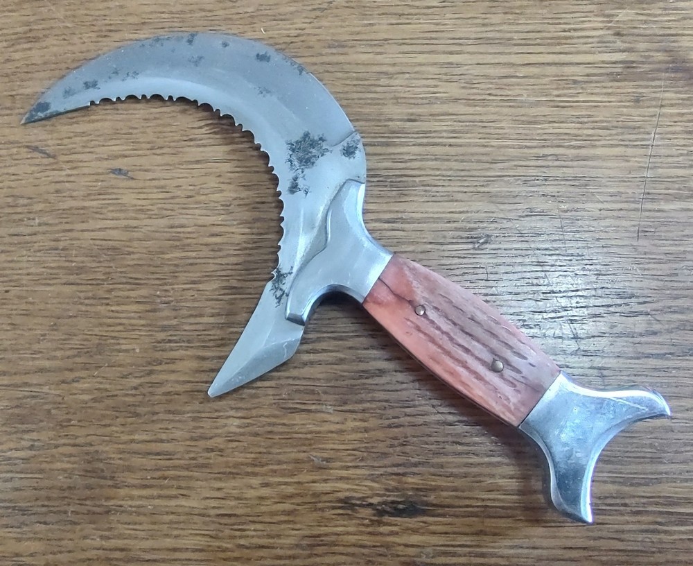 Druid Crescent Moon Boline with Bone Handle for Altar/Ritual Gardening