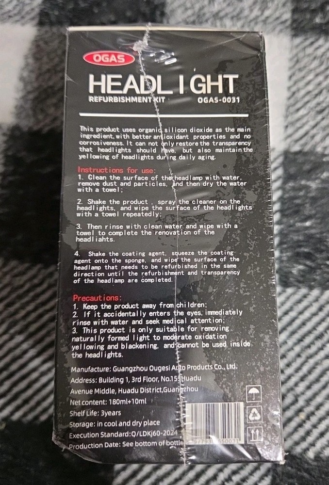 Ogas Headlight Refurbishment Kit New Automotive