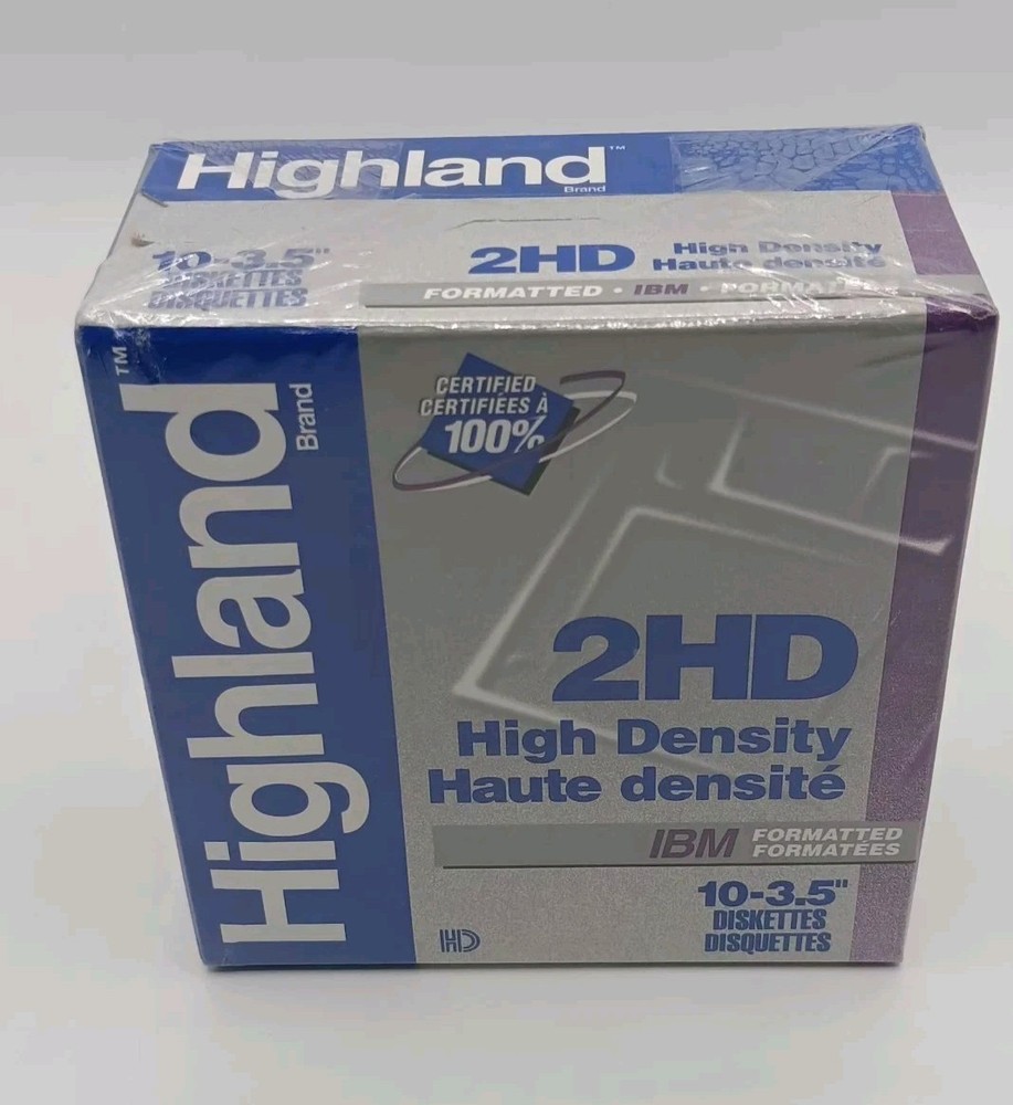 Highland 2HD HIGH DENSITY IBM FORMATTED 10- 3.5" DISKETTES