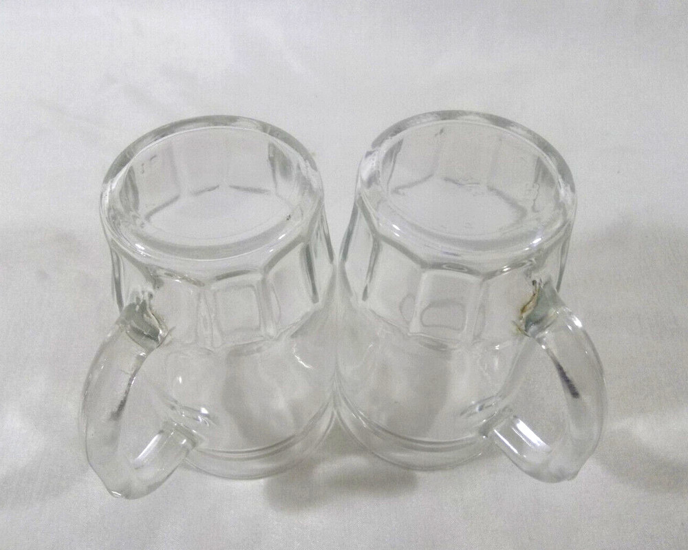 Set of 2 Clear Glass 7 oz Mugs