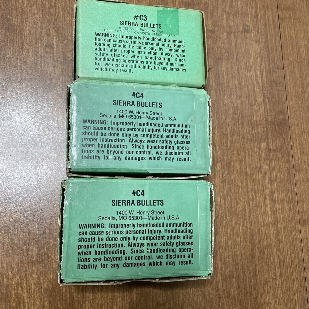 2 Empty Sierra Rifle Bullet Boxes & 1 Sierra Pro-Hunter Box