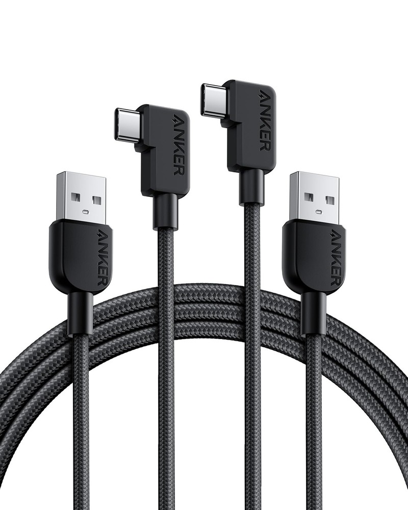 Anker Cable [2 Pack 6FT], Right Angle USB A to C Braided Cable, Durable...