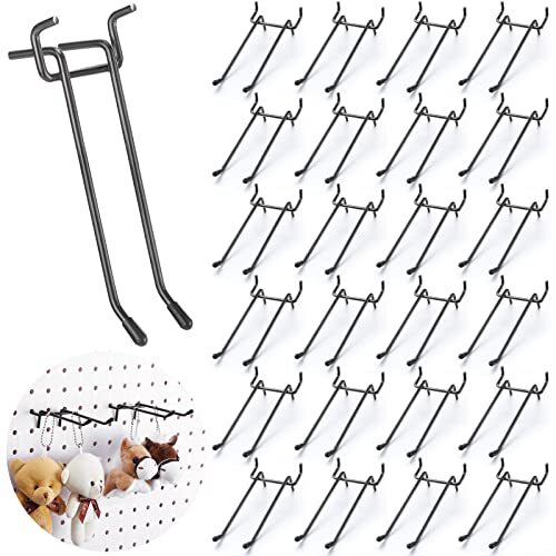 Pegboard Double Arm Peg Straight Hook Garage Storage Wall Organizer Pegboard ...