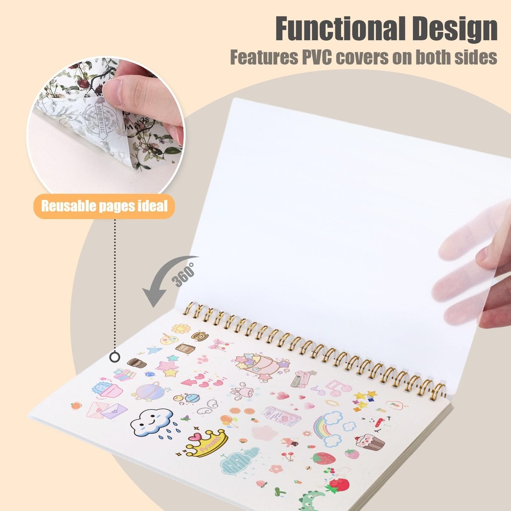 Koogel Sticker Collecting Book, Reusable Medium, Multi