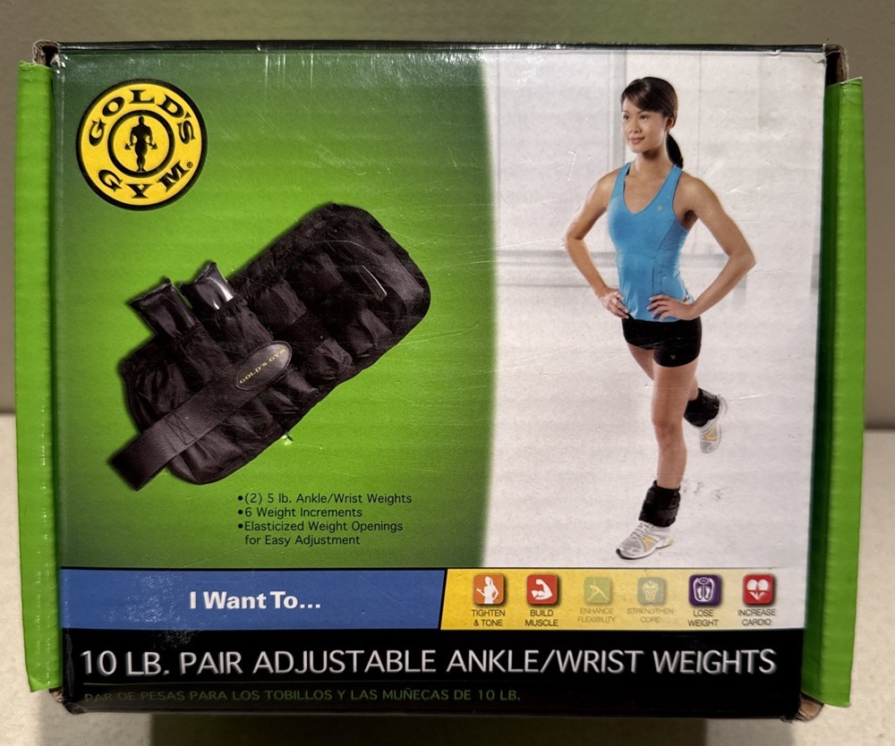 Gold's Gym 10-Pound Pair Adjustable Ankle / Wrist Weights