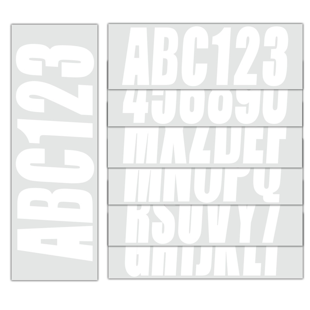 White Alpha-Numeric Registration Identification Number Stickers Decals for Boat