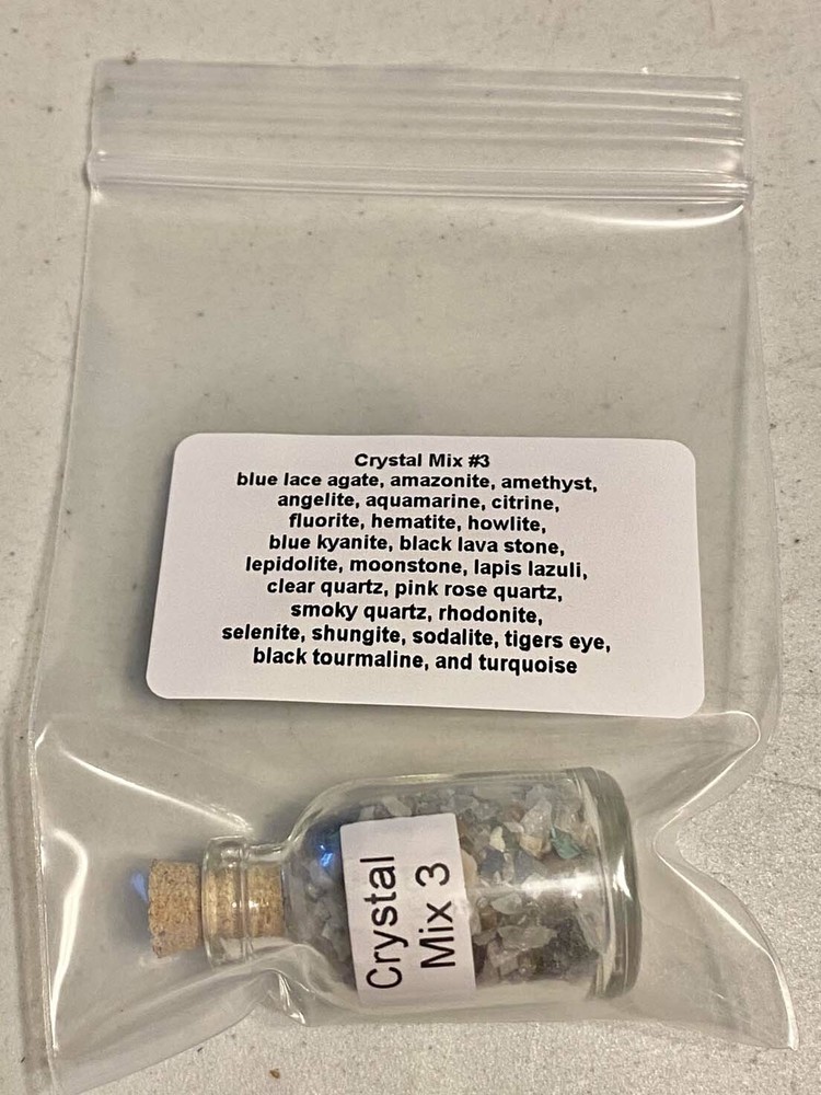 Crystal Mix #3 Gemstones Mini Gemstone Bottles with 24 Different Crystals