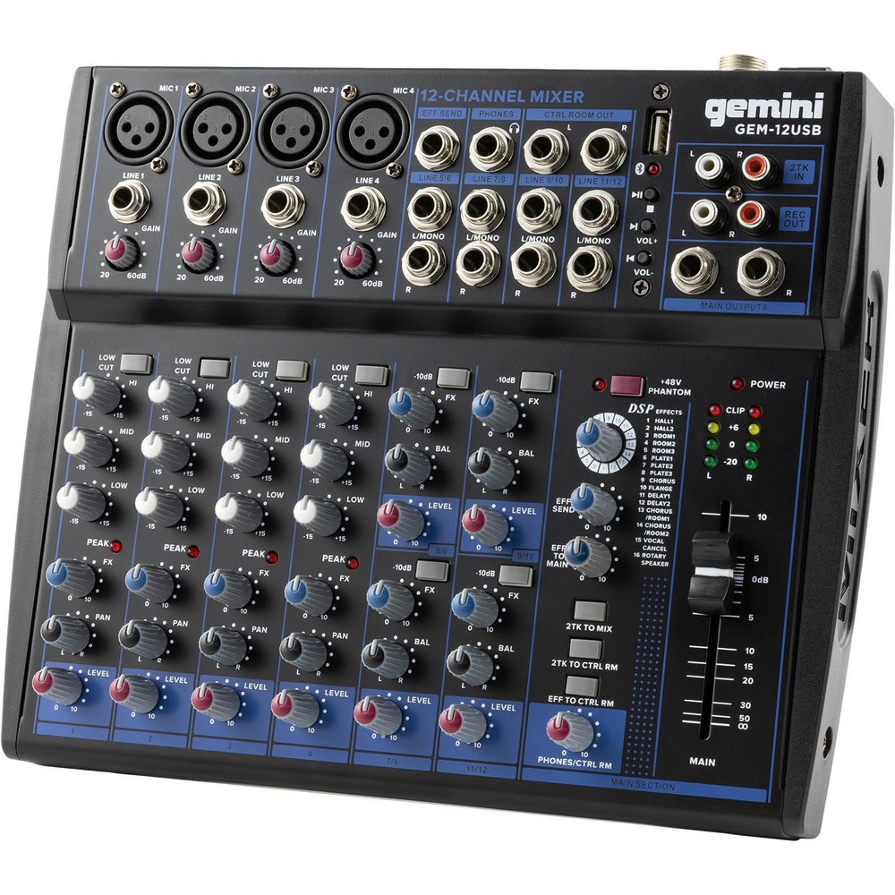 Gemini GEM-08USB 8 Channel Bluetooth Audio Mixer Pack