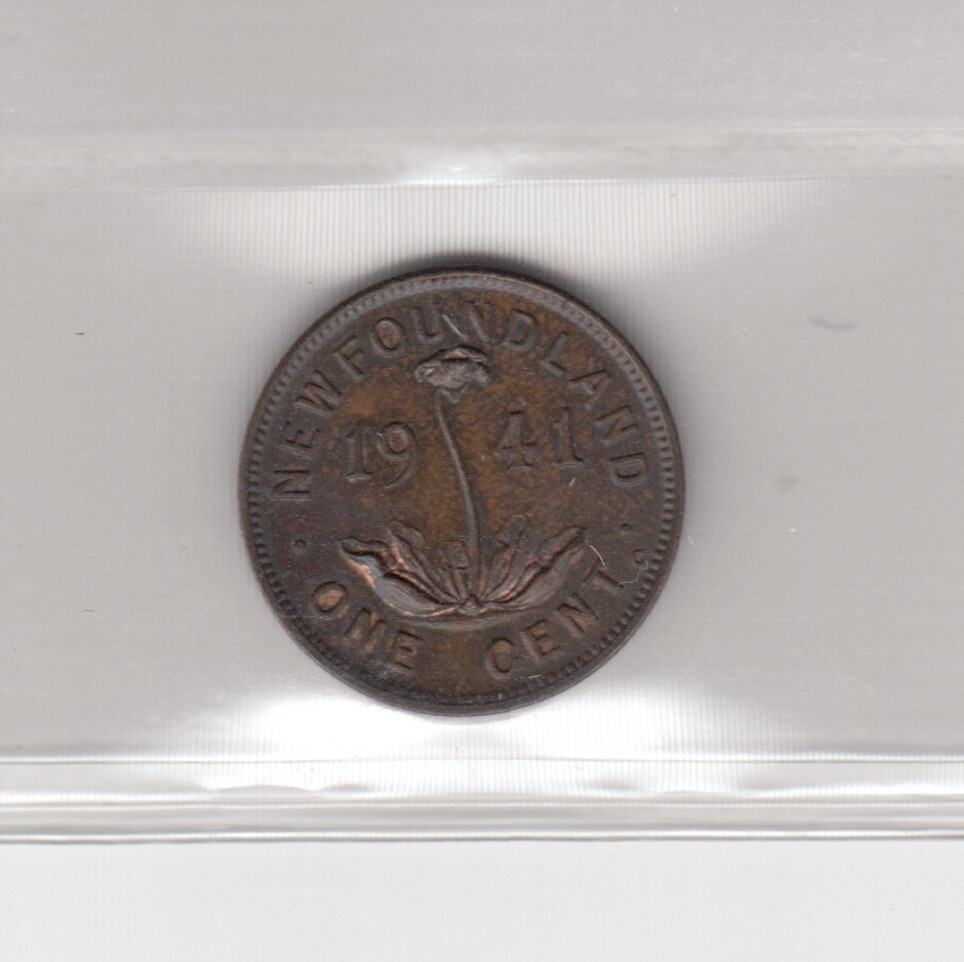 1941 Newfoundland One Cent Coin - ICCS Graded MS-62