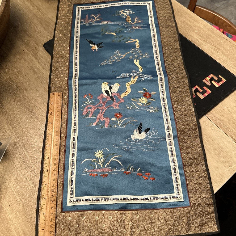Decorative Silk Panel-Asian Design-Birds