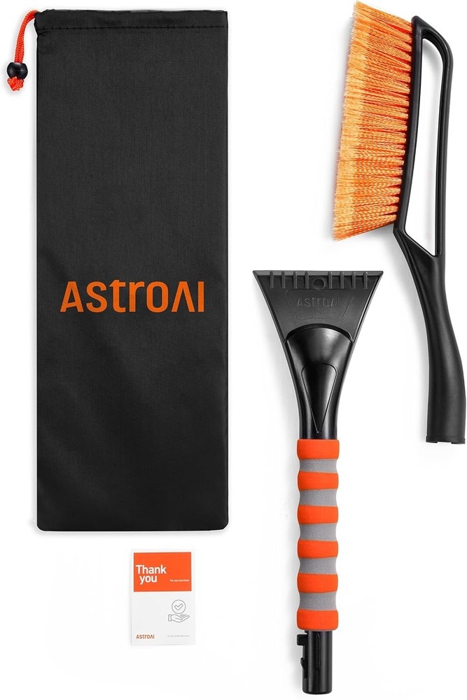 27" Ergonomic Snow Brush & Ice Scraper - Detachable, Scratch-Free Design