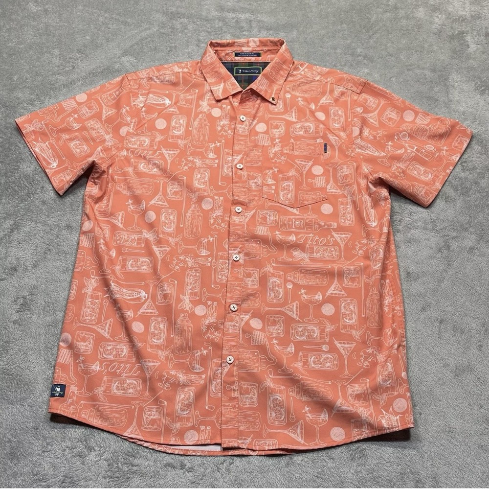 William Murray Tito’s vodka button down short sleeve shirt Large
