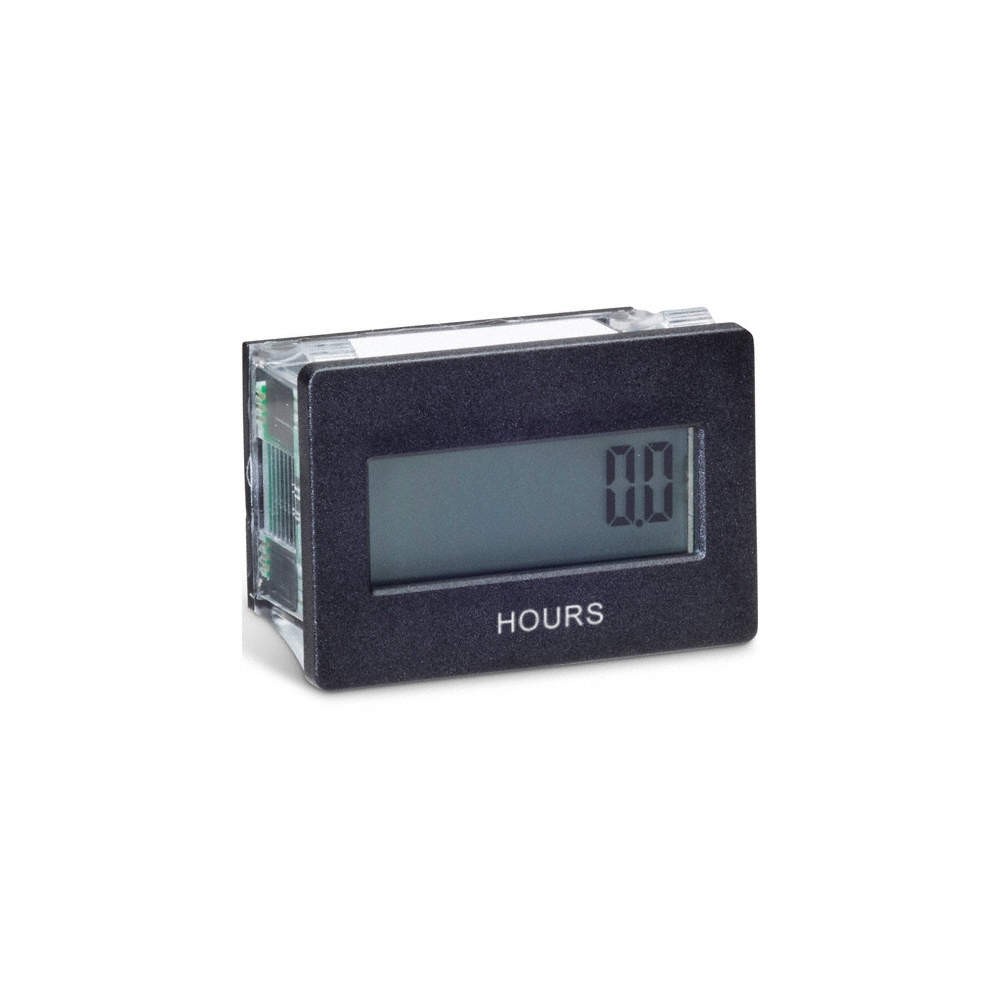TRUMETER 3410-5000 Hour Meter,Snap In Rectangular,LCD 2PPW1