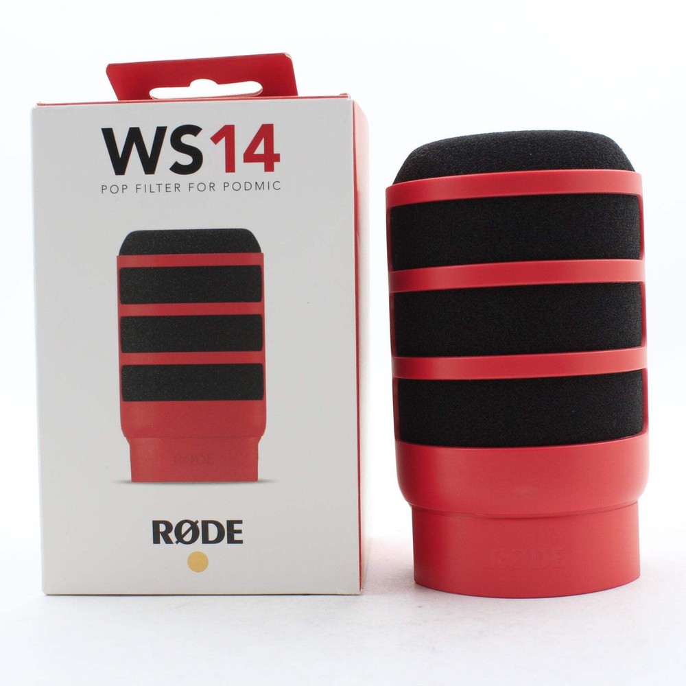* OPEN BOX EXCELLENT * RODE WS14 Pop Filter for PodMic (Red)