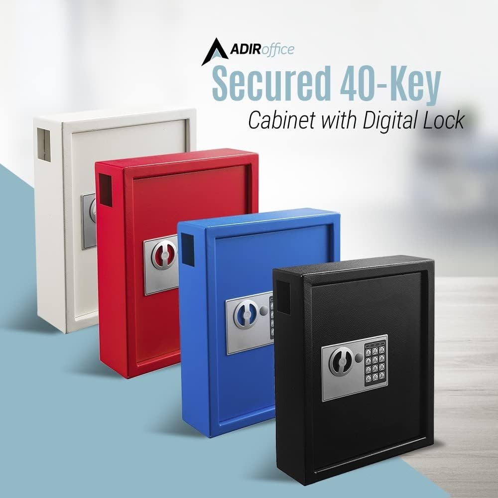 Key Holder Wall Mount Lock Box with Digital Lock for 40 Keys Secure Key Cabinet