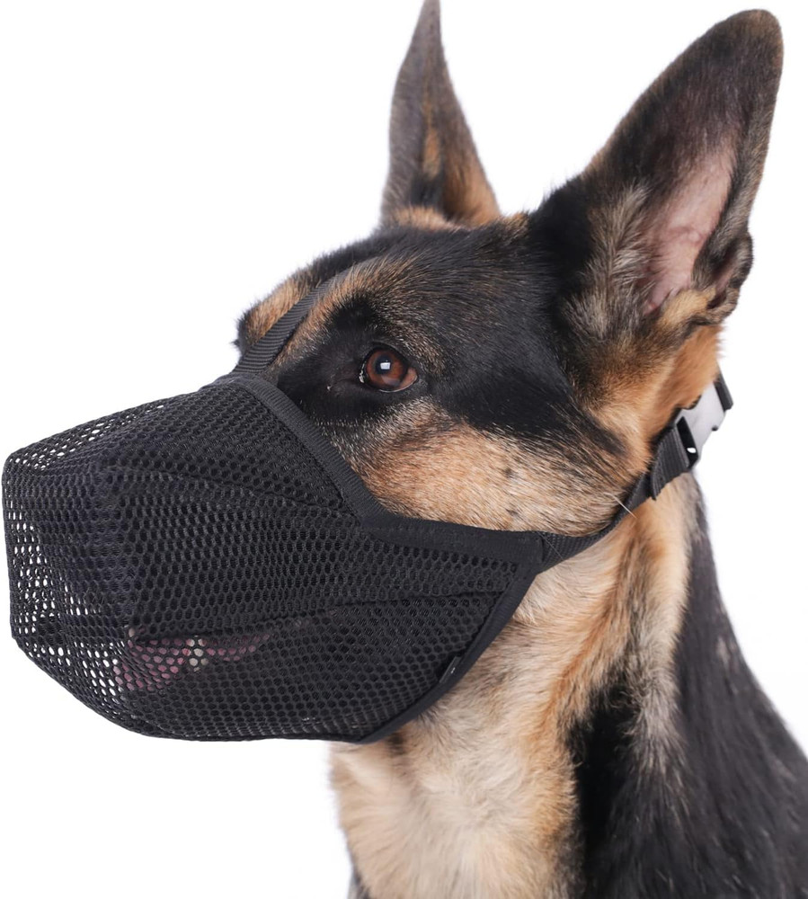 Dog Muzzle, Patented Soft Mesh Muzzle for Small Medium Large Dogs for Scavenging