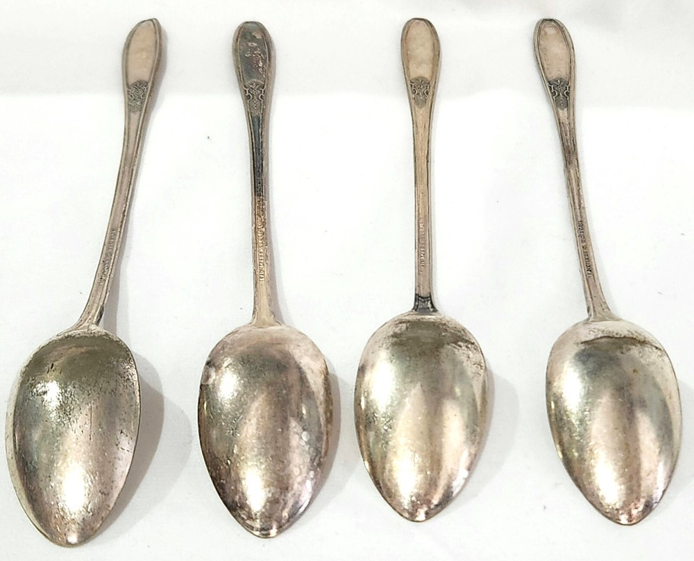 LADY DORIS PRINCESS 4 pieces ICED TEA SPOONS silverplate flatware silverware