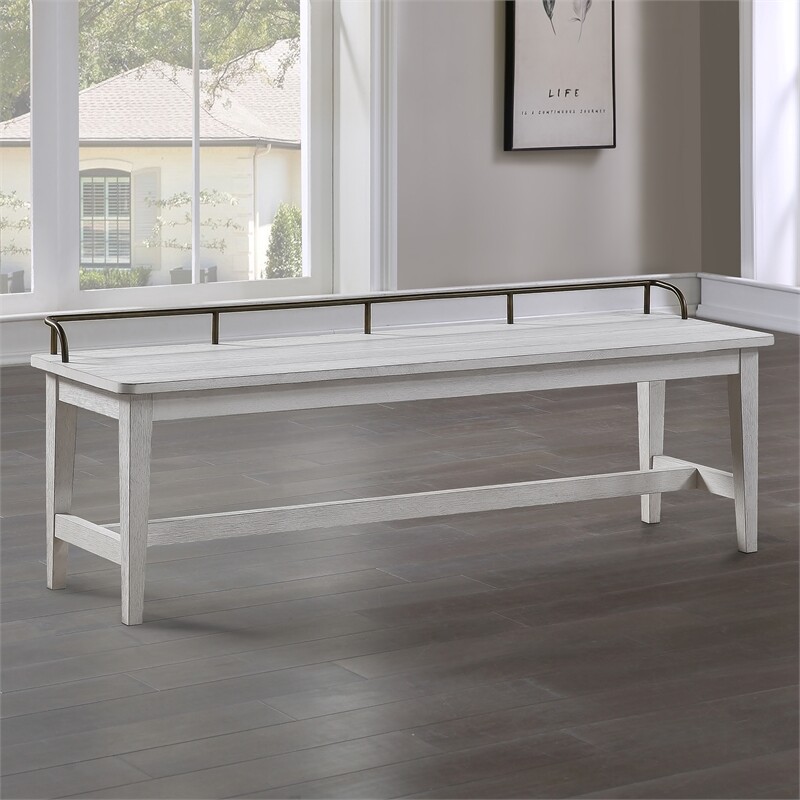 Pendleton Ivory Finished Wood Dining Bench