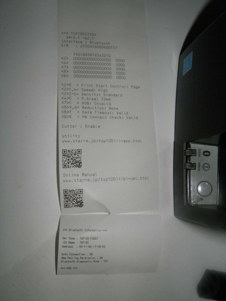 Star TSP100 Thermal POS Receipt Printer TSP143IIIBI w Bluetooth TESTED WORKING