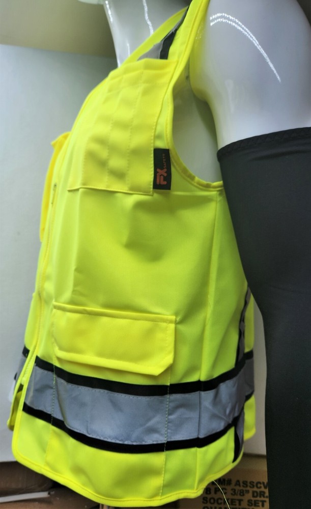 FX HIGH VISIBILITY Surveyor Two Tone Yellow Safety Vest Solid front & back