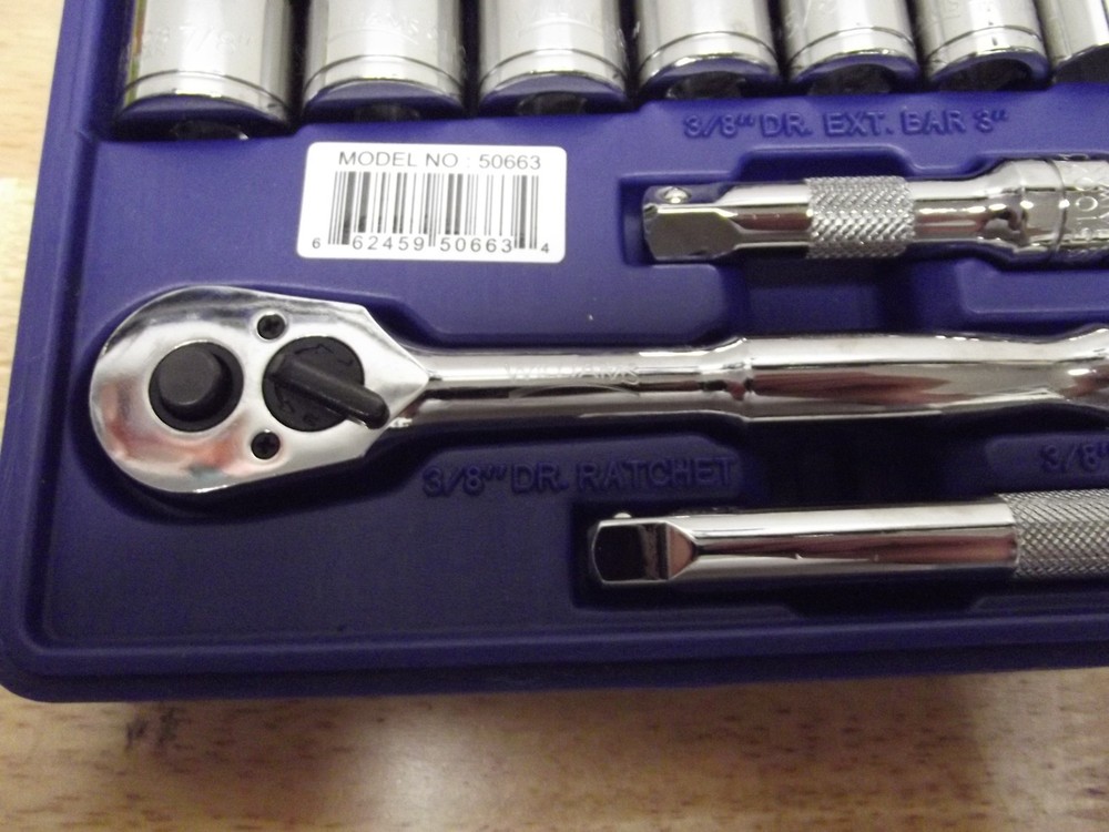 Williams 50663 3/8" Drive SAE Socket Set with Ratchet, Case