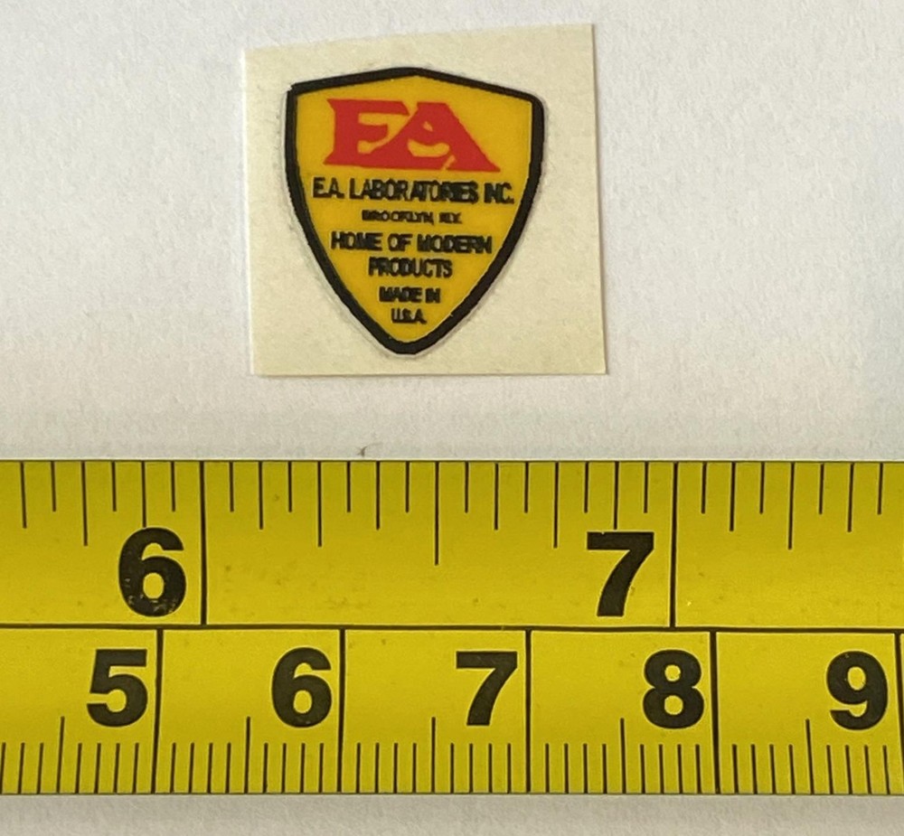 vintage prewar EA Laboratories bicycle Light Sticker