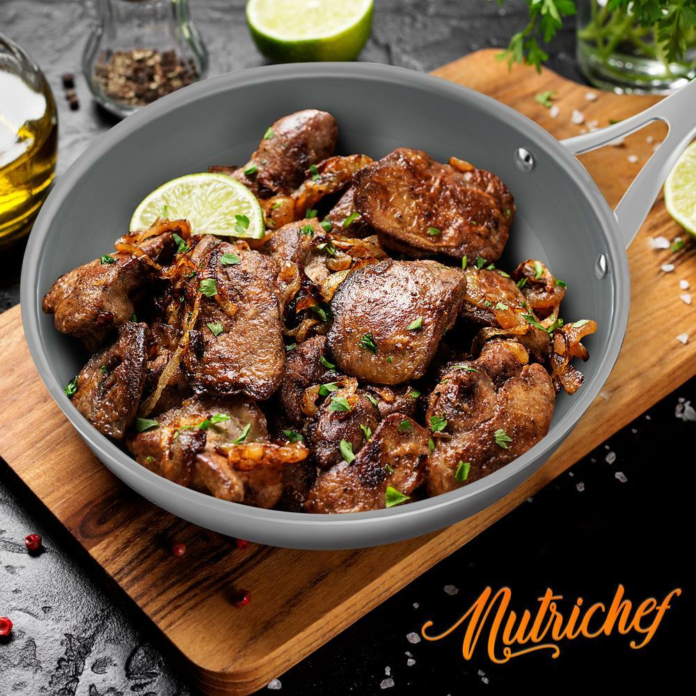 NutriChef 12-Pcs Set Kitchenware Pots & Pans Set-Clad Kitchen, Non-Stick Coating
