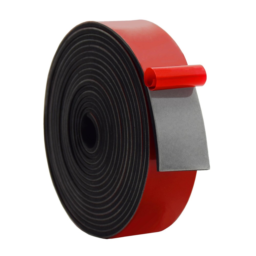 Solid Neoprene Rubber Strips with Adhesive Backing 1/16 .062" Thick x 1" Wide...