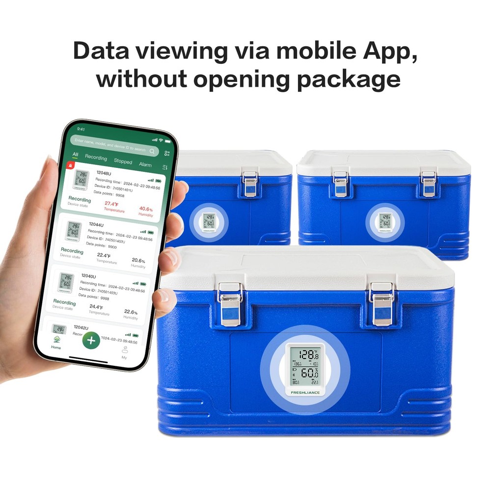 Freshliance Bluetooth Temperature Humidity Data Logger Recorder, Refrigerator...