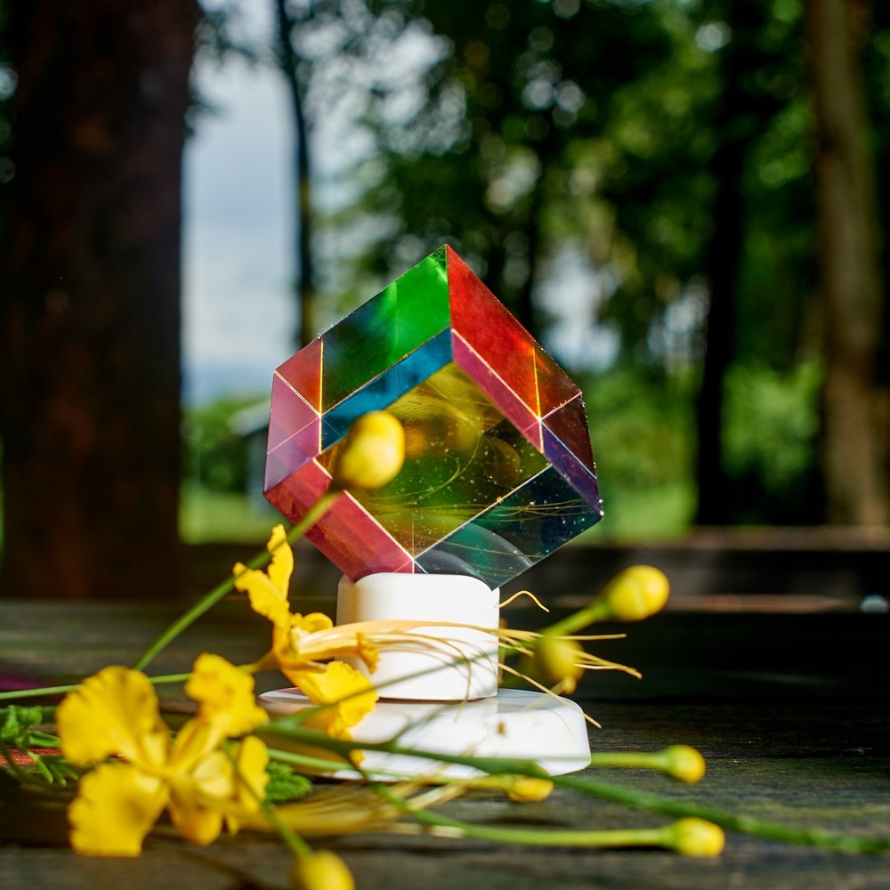 CMY Cube Display Stand, Rotating 360°, Cube Holder