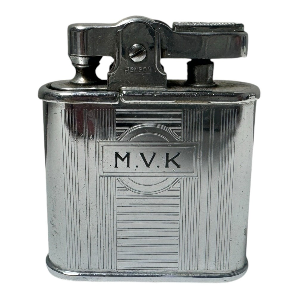 VINTAGE RONSON WHIRLWIND LIGHTER WITH INITIALS R.S ON THE FRONT