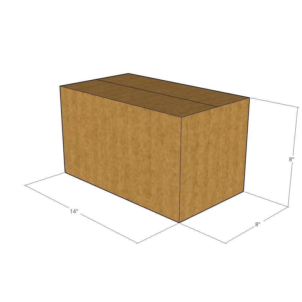 20 14x8x8 Kraft Brown Corrugated Shipping Boxes 32 ECT Single-Wall New