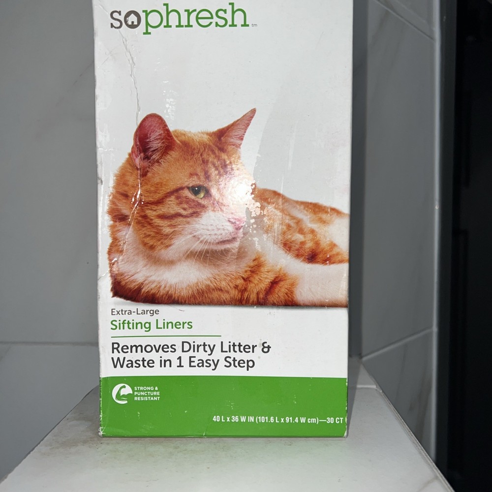 So Phresh XL Cat Litter Box Sifting Liners 40L" x 36W" ( 30 Liners) Drawstring