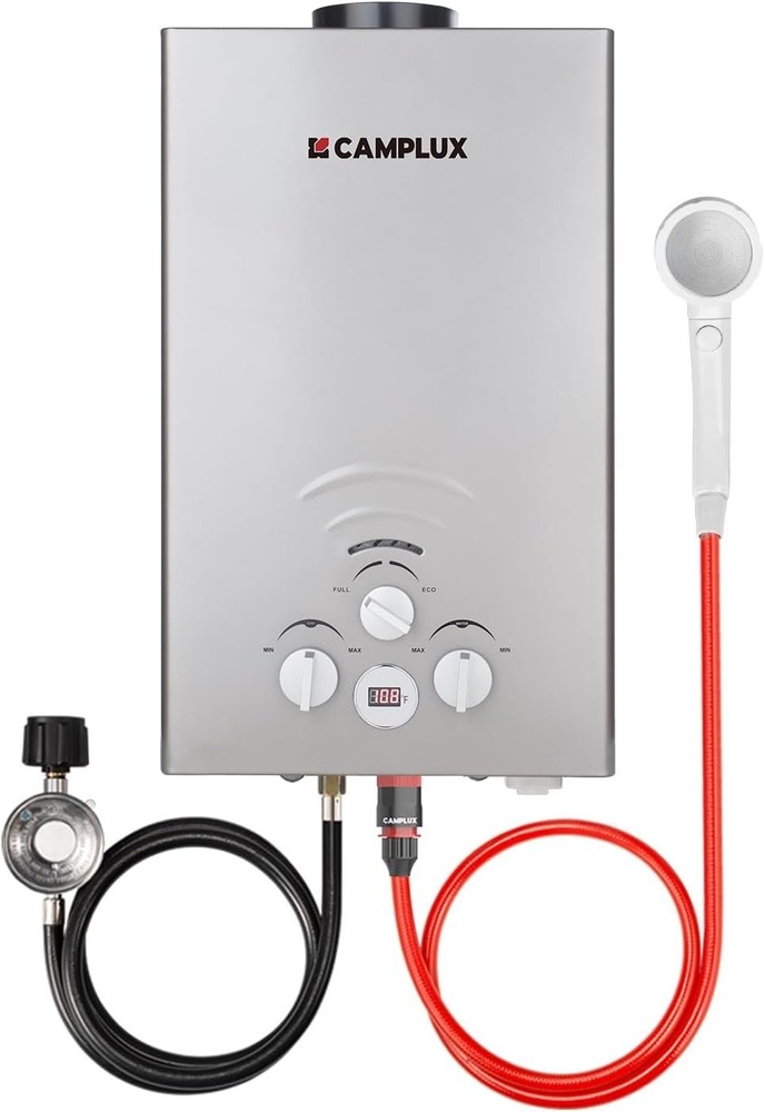 Camplux - Portable Tankless Water Heater 55,000 BTU, 2.11 GPM Propane Gas
