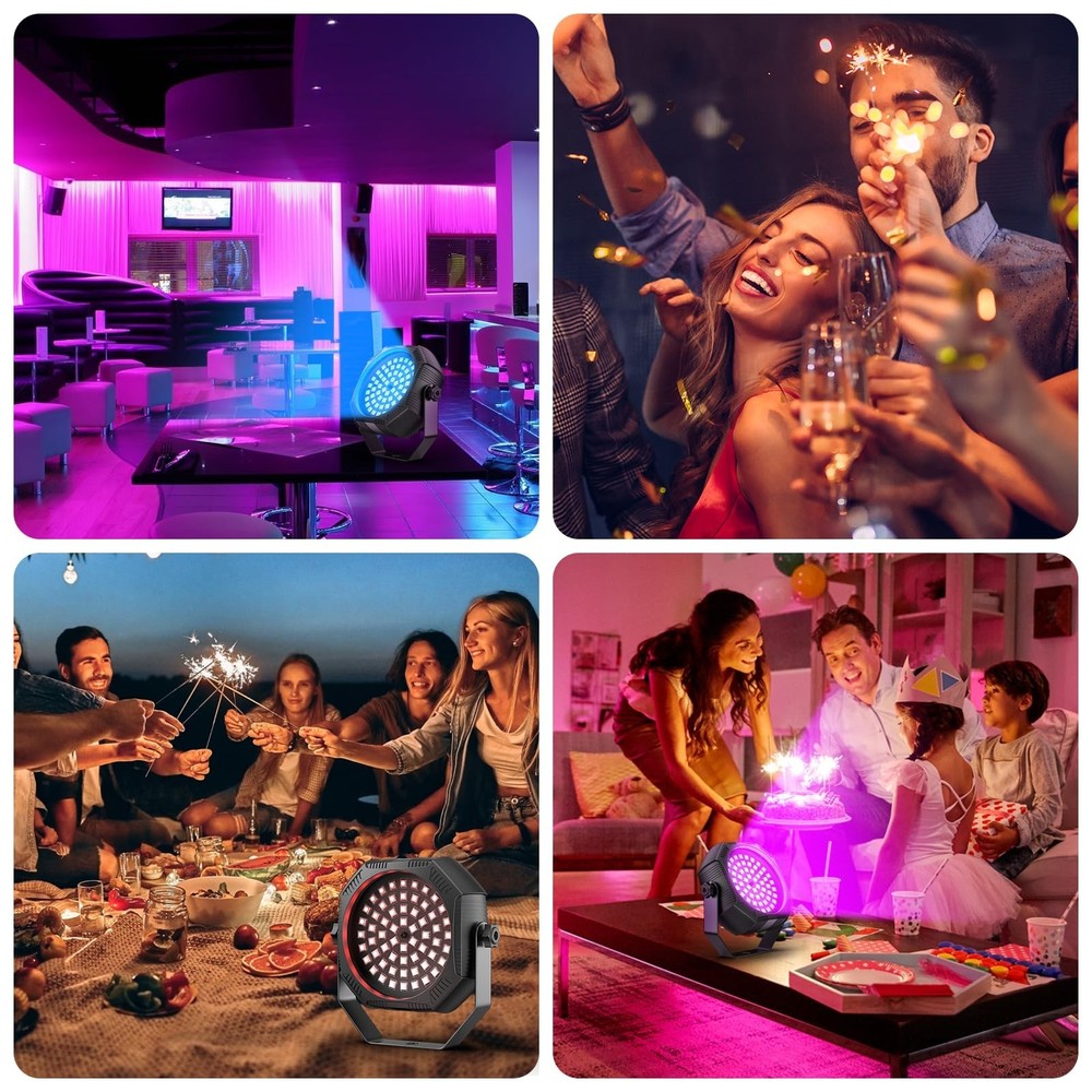 Battery Powered Stage Lights, Rechargeable Strobe Lights USB Powered Auto Sou...