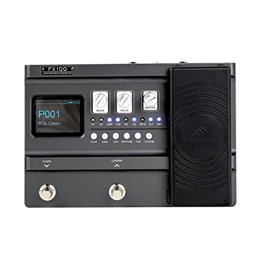 FX100 Guitar Multi-effects Pedal with 55 Amp Models 151 Built-in Dark Grey