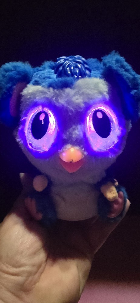 Hatchimals Interactive Hatchibabies Blue Owl Bird Tested Working Pink Ears Cute!