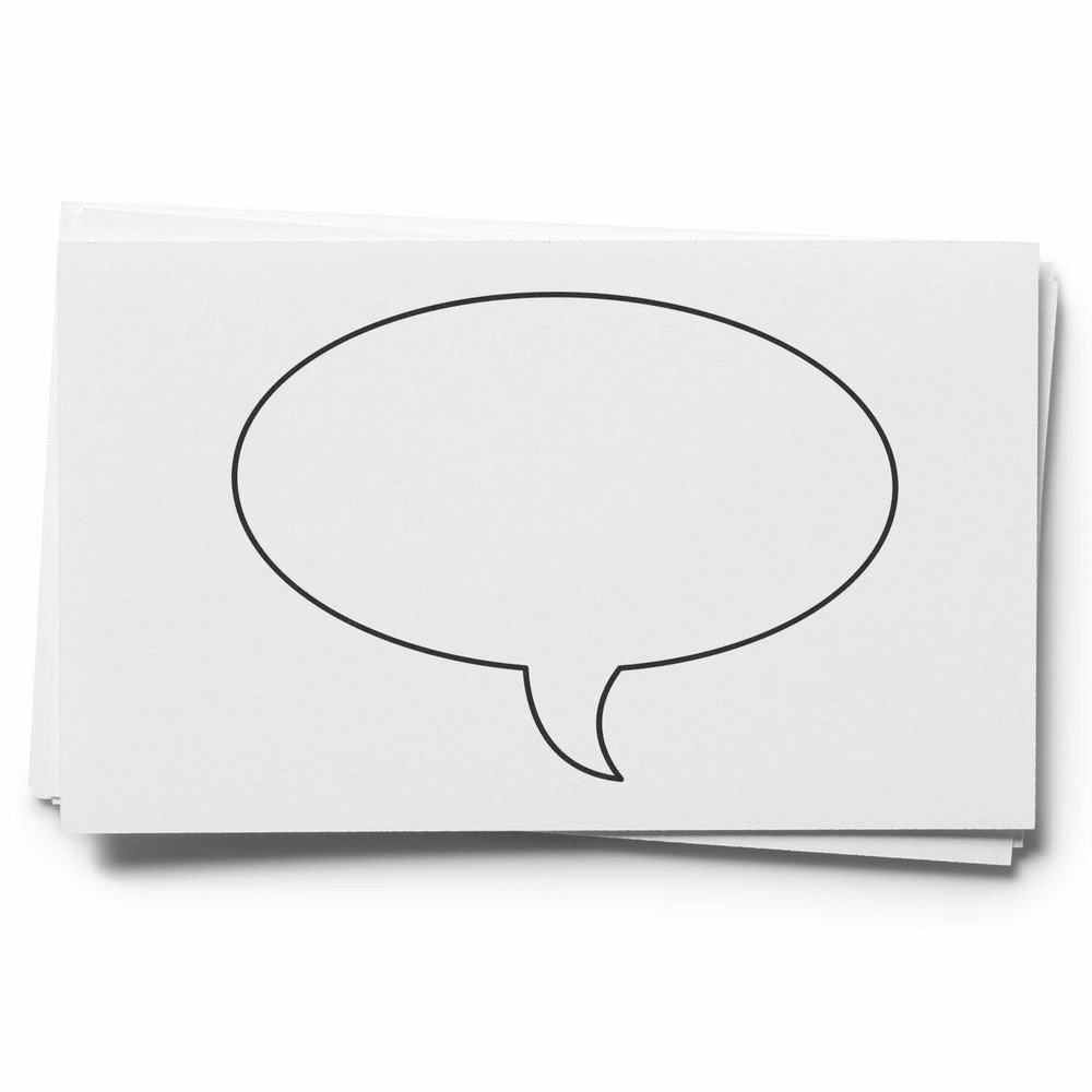 Small Left Thought Balloon Oval Art Rubber Stamp